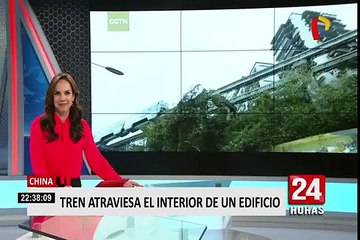 China: construyen tren que atraviesa edificio