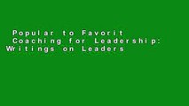 Popular to Favorit  Coaching for Leadership: Writings on Leadership from the World s Greatest