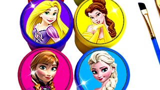 Disney Princess Drawing & Painting With Rainbow Colors For Kids