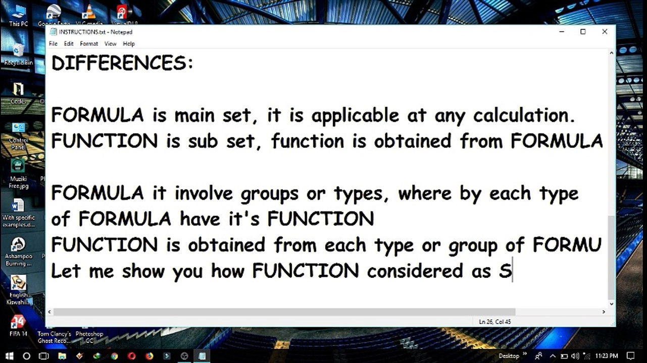 FORMULA AND FUNCTION