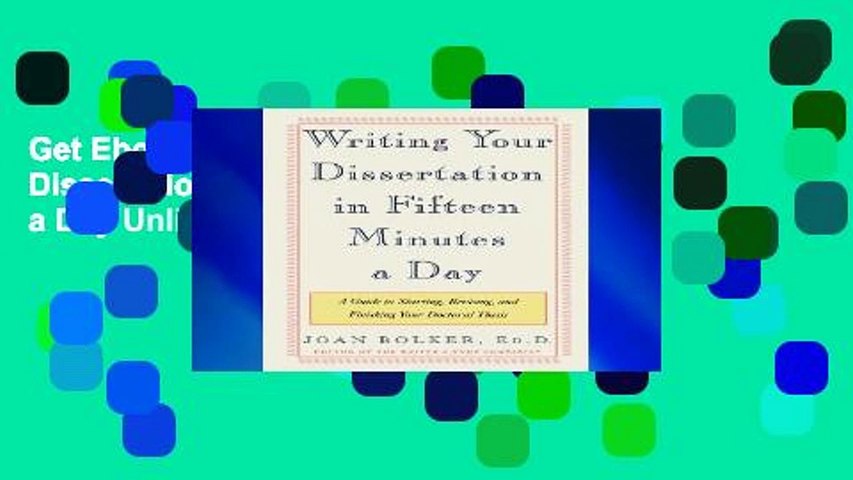 Get Ebooks Trial Writing Your Dissertation in Fifteen Minutes a Day Unlimited