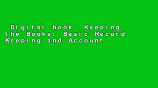 Digital book  Keeping the Books: Basic Record Keeping and Accounting for the Successful Small