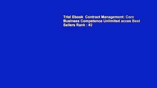 Trial Ebook  Contract Management: Core Business Competence Unlimited acces Best Sellers Rank : #2