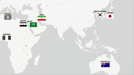 جميع منتخبات كأس العالم 2018 على الخريطة | ⚽️ FIFA World Cup Russia 2018