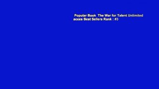 Popular Book  The War for Talent Unlimited acces Best Sellers Rank : #3