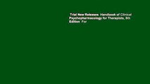 Trial New Releases  Handbook of Clinical Psychopharmacology for Therapists, 8th Edition  For