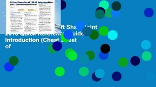 [book] New Microsoft SharePoint 2010 Quick Reference Guide: Introduction (Cheat Sheet of