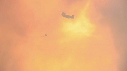 شاهد: طائرات للإطفاء تنفذ مهامها في جحيم حرائق كاليفورنيا