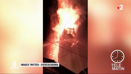 Rennes : une église en proie au feu