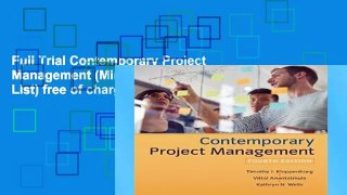 Full Trial Contemporary Project Management (Mindtap Course List) free of charge