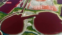 Çin’deki tuz gölü artan sıcaklıklar nedeniyle renk değiştirdi