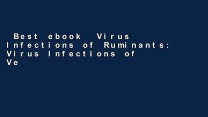 Best ebook  Virus Infections of Ruminants: Virus Infections of Vertebrates Series  Best Sellers