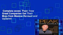 Complete acces  Peak: How Great Companies Get Their Mojo from Maslow Revised and Updated