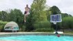 Guy Performs Slam Dunk Trick Over Pool