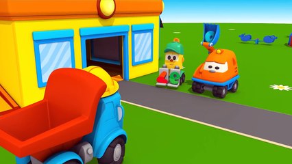 Léo le camion benne: maison, drone et monster trucks