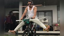 MS Dhoni challenges Fans to take his helicopter Bicycle stunt, Watch Video । वनइंडिया हिंदी