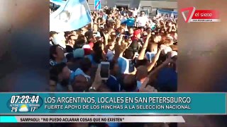 Hinchada argentina en Rusia