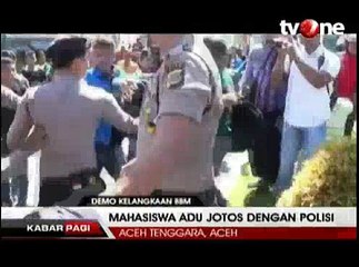 Polisi Terlibat Adu Pukul dengan Mahasiswa di Aceh