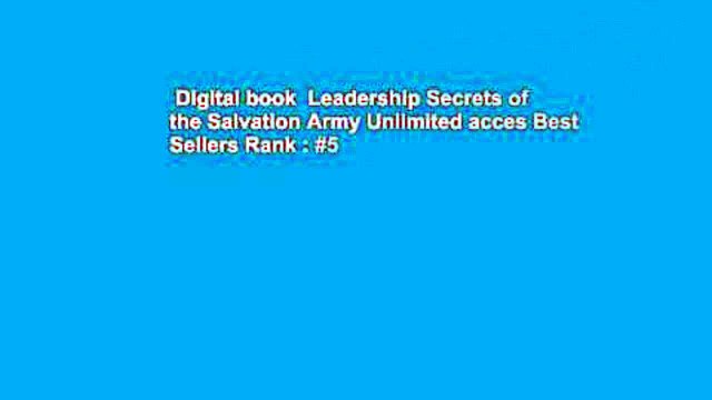 Digital book Leadership Secrets of the Salvation Army Unlimited acces Best Sellers Rank : #5