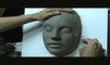 Sculpting a face in clay. Sculpting demo how to sculpt girls face.