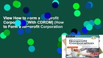 View How to Form a Nonprofit Corporation [With CDROM] (How to Form a Nonprofit Corporation