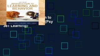 [book] Free Introduction to Learning and Behavior (Psy 361 Learning)