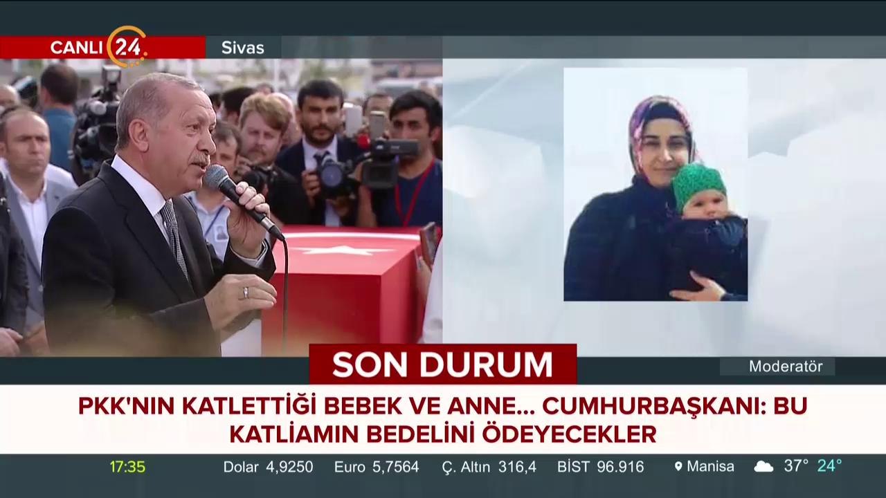 Başkan Erdoğan Sivas'taki cenaze töreninde konuşuyor