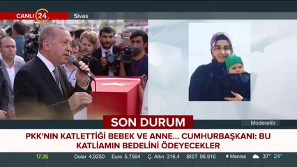 Başkan Erdoğan Sivas'taki cenaze töreninde konuşuyor