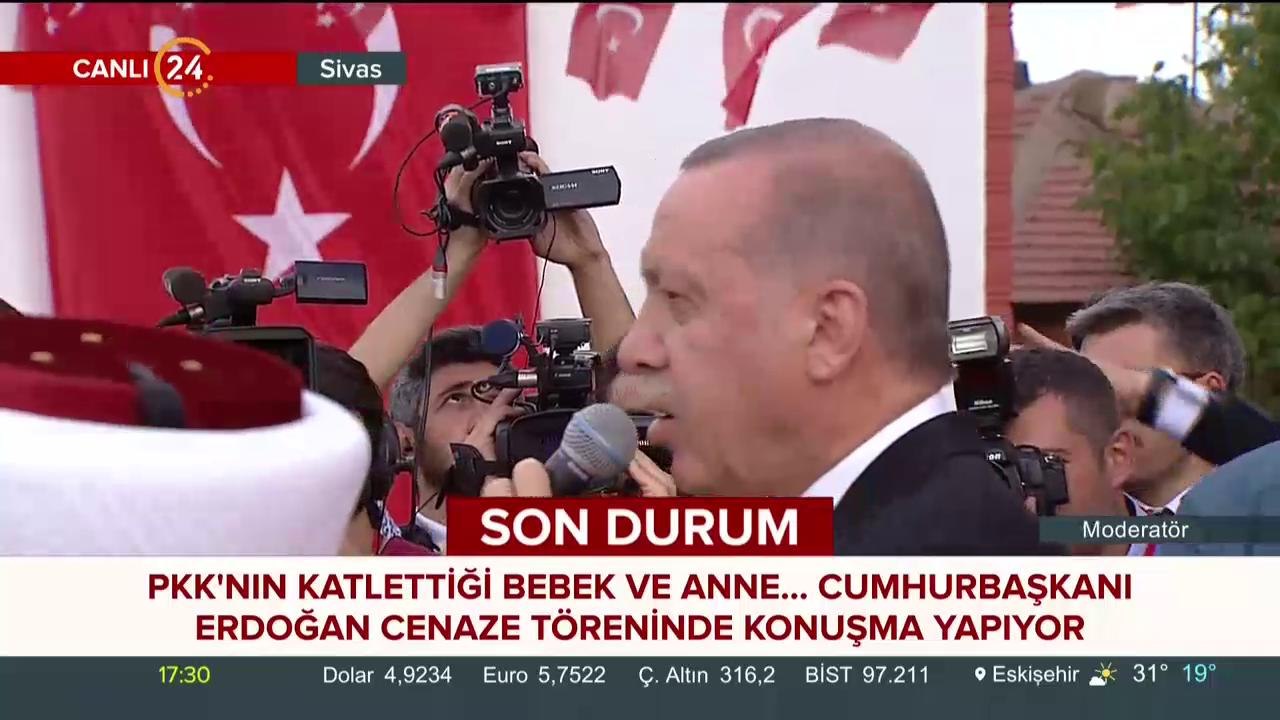 Başkan Erdoğan Sivas'taki cenaze töreninde konuşuyor