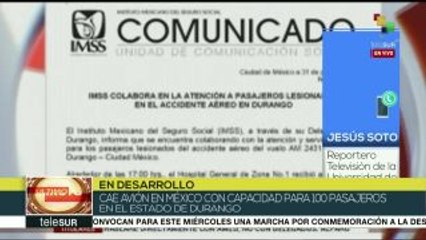México: avión se estrella tras despegue en Durango, no hay fallecidos