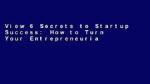 View 6 Secrets to Startup Success: How to Turn Your Entrepreneurial Passion into a Thriving