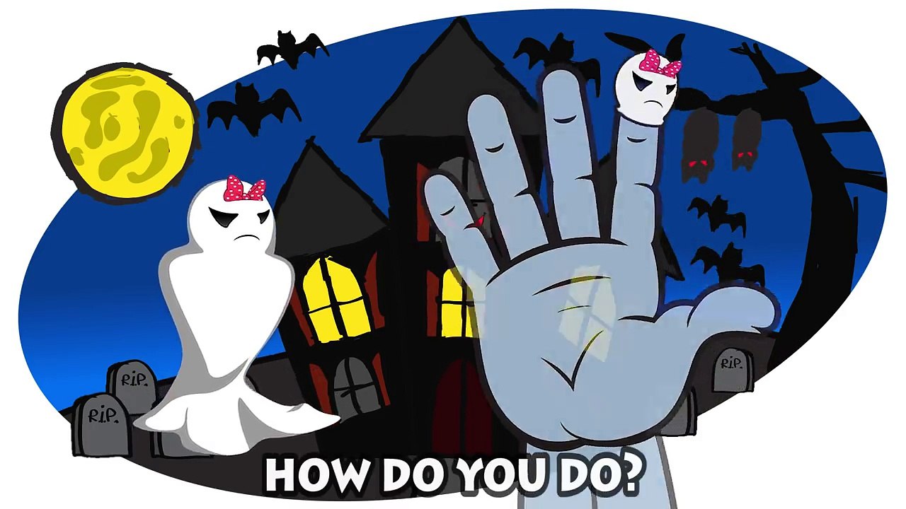 Finger Family Funny Ghosts Nursery Rhyme ★ Daddy Finger Song for Children With Lyrics ★ NE