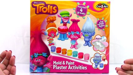 Trolls DIY 3D Mold and Paint Plaster Activity Cra Z Art Unboxing Toy Review by TheToyRevie