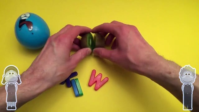 Monsters University Surprise Egg Word Jumble! Spelling Fruits and Veggies! Lesson 3