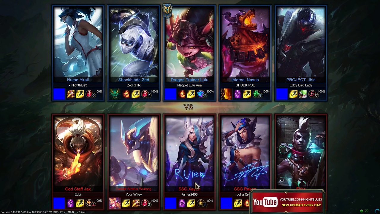 [NIGHTBLUE3] RIOT RELEASED A MONSTER!! NEW AKALI REWORK JUNGLE SPOTLIGHT - PENTAKILL-! (17 kilIs) - BROKEN DAMAGE