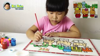 Bé Bún Tô Màu Hello Kitty Học Màu Sắc Learn Colors with Coloring Hello Kitty