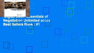 Digital book  Essentials of Negotiation Unlimited acces Best Sellers Rank : #1