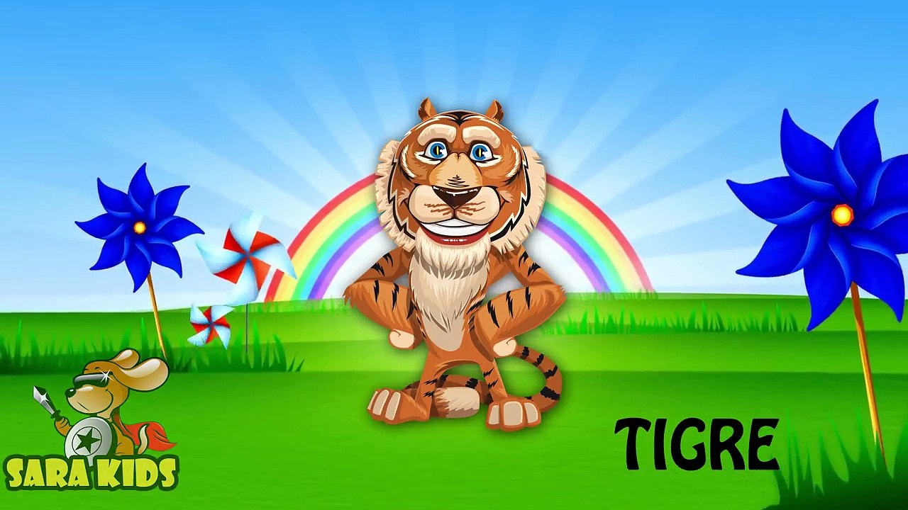 Apprendre les animaux sauvages dAfrique et leurs cris aux enfants en français