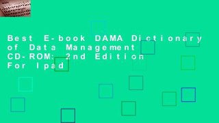 Best E-book DAMA Dictionary of Data Management CD-ROM: 2nd Edition For Ipad