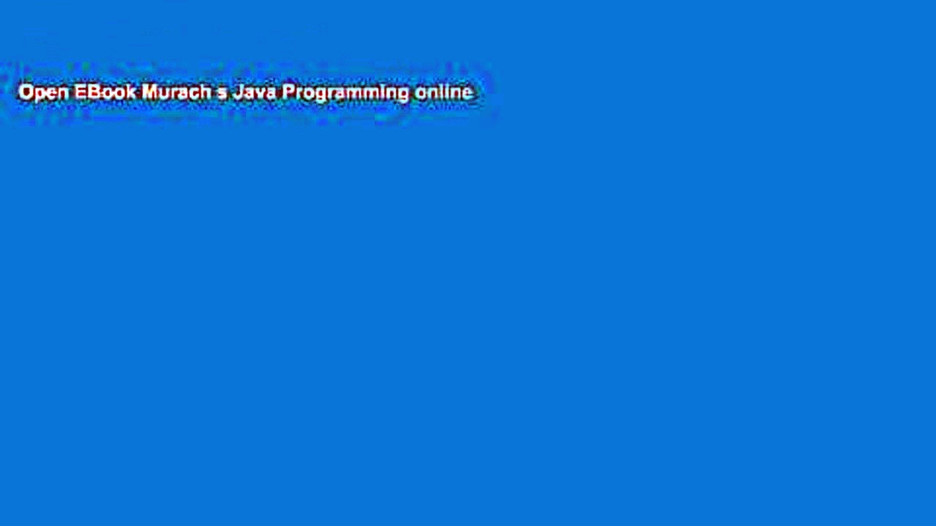 Open EBook Murach s Java Programming online