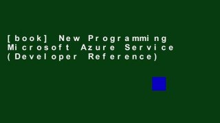 [book] New Programming Microsoft Azure Service (Developer Reference)