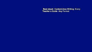 Best ebook  Content-Area Writing: Every Teacher s Guide  Any Format