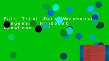 Full Trial Data Warehouse Mangement Handbook D0nwload P-DF