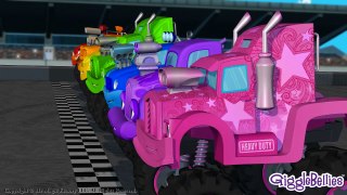 Learn Colors Monster Truck Race | GiggleBellies