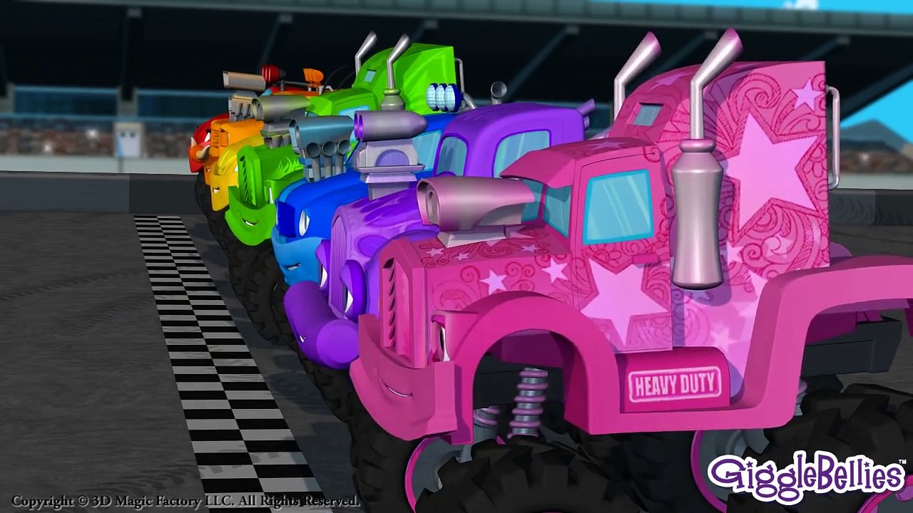 Learn Colors Monster Truck Race GiggleBellies video Dailymotion