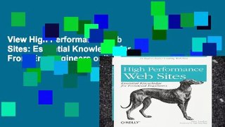 View High Performance Web Sites: Essential Knowledge for Front-End Engineers online