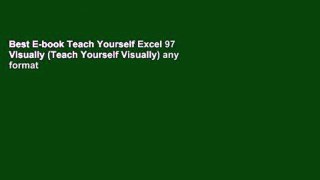 Best E-book Teach Yourself Excel 97 Visually (Teach Yourself Visually) any format