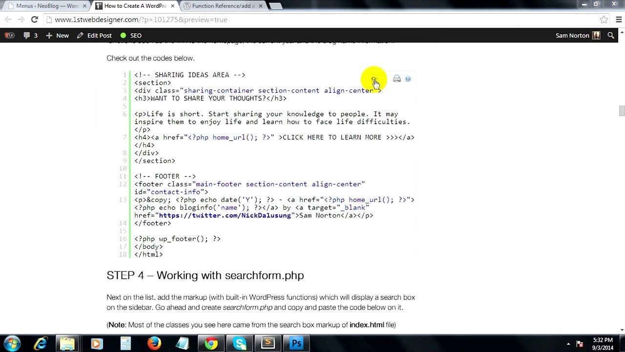 6. How To Create a Footer for Your WordPress Site #6