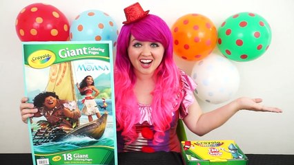 Coloring Baby Moana Disney Moana GIANT Coloring Book Page Crayons | COLORING WITH KiMMi TH