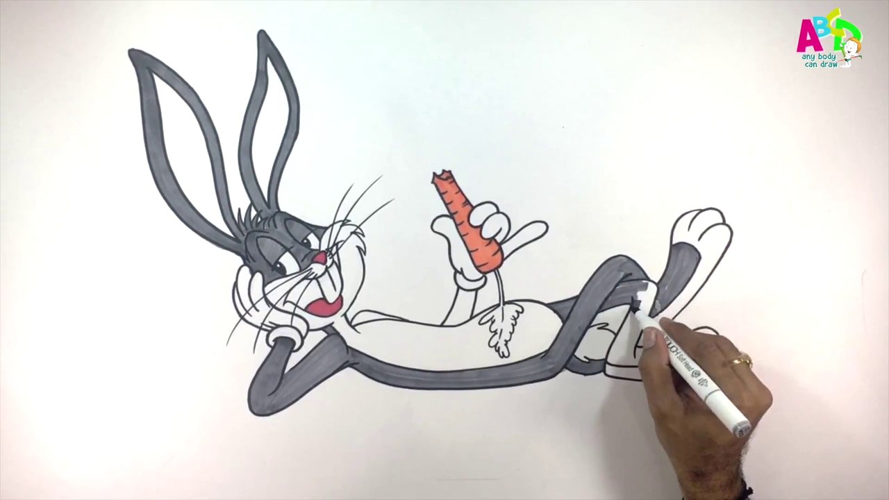 How to Draw Bugs Bunny II Draw & Color Bugs Bunny in easy steps  #abcdanybodycandraw - video Dailymotion